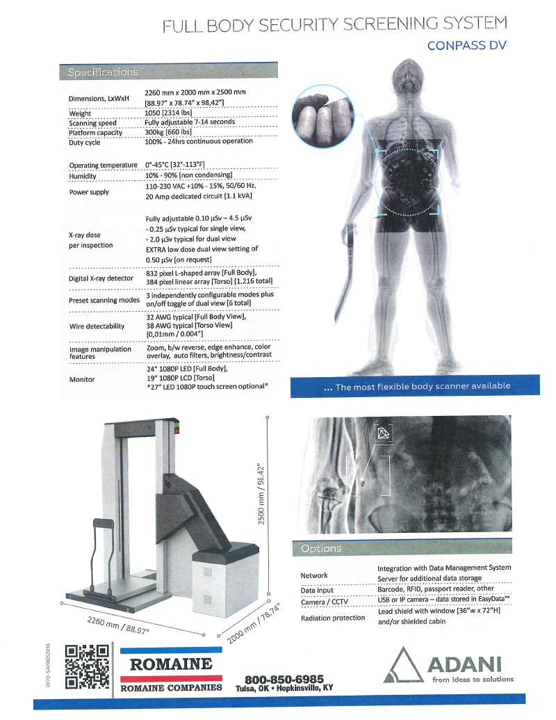 CONPASS SMART DV · Prison security solution: x-ray full body